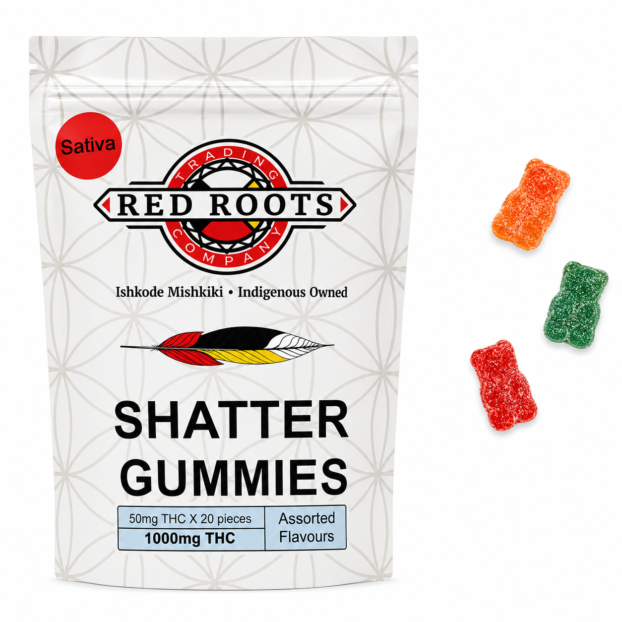 Red Roots Sativa Shatter Gummies - 1000mg