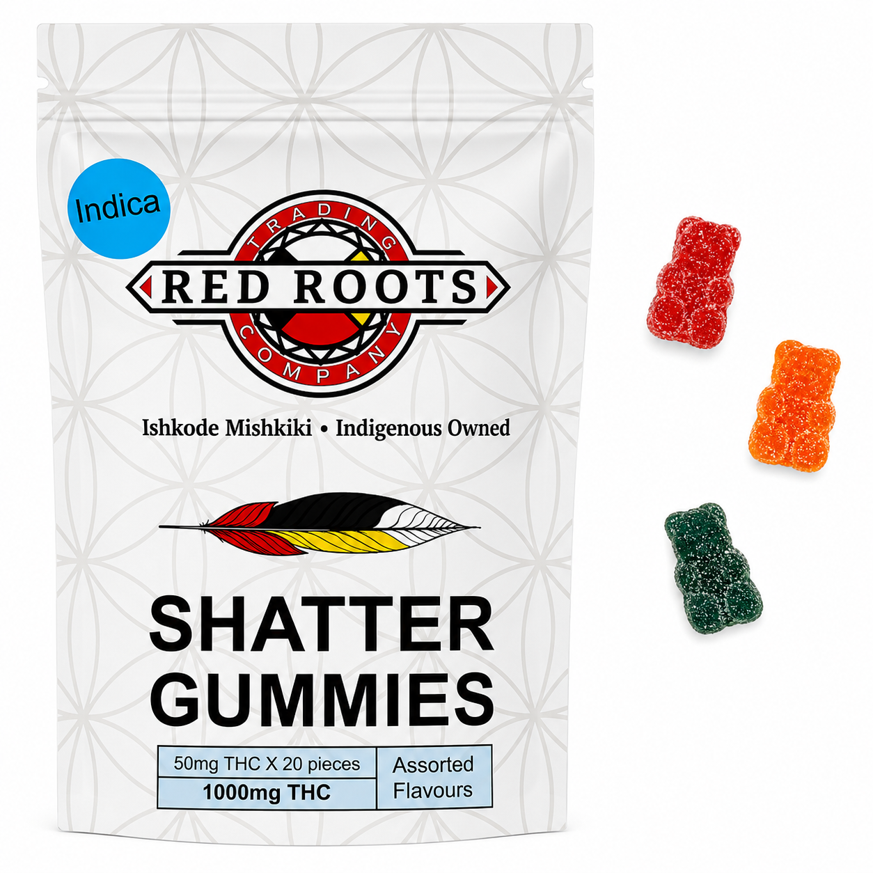 Red Roots Indica Shatter Gummies - 1000mg