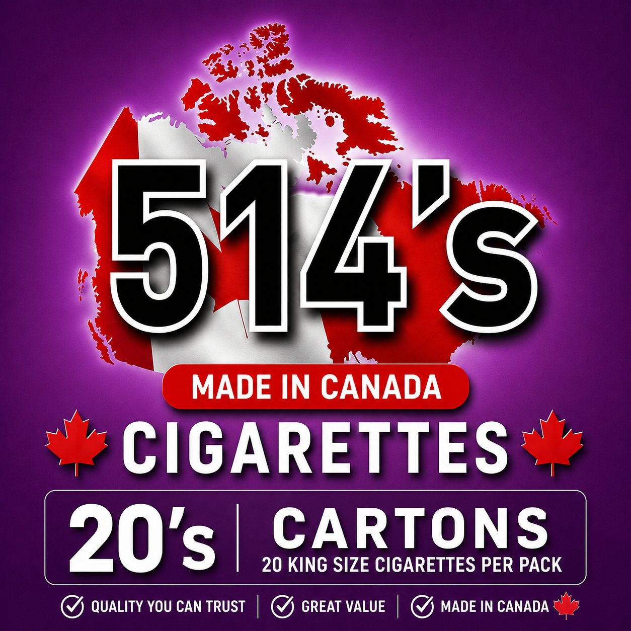 514's King Size Cigarettes 20's - Carton