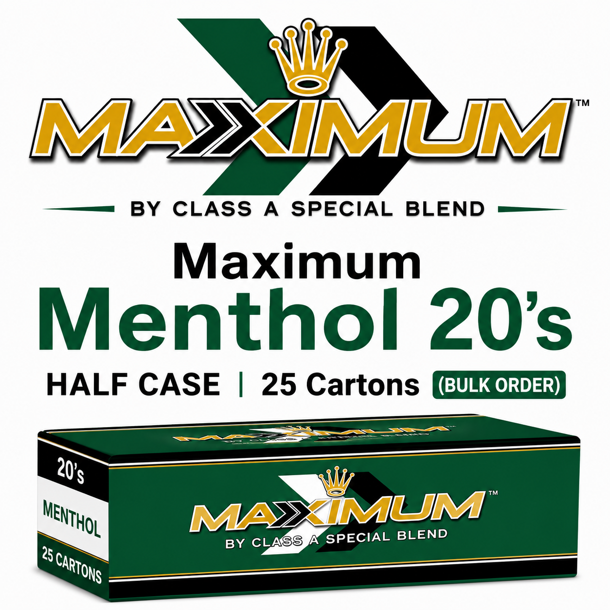 Maximum Menthol 20's - HALF CASE | 25 Cartons (BULK ORDER)