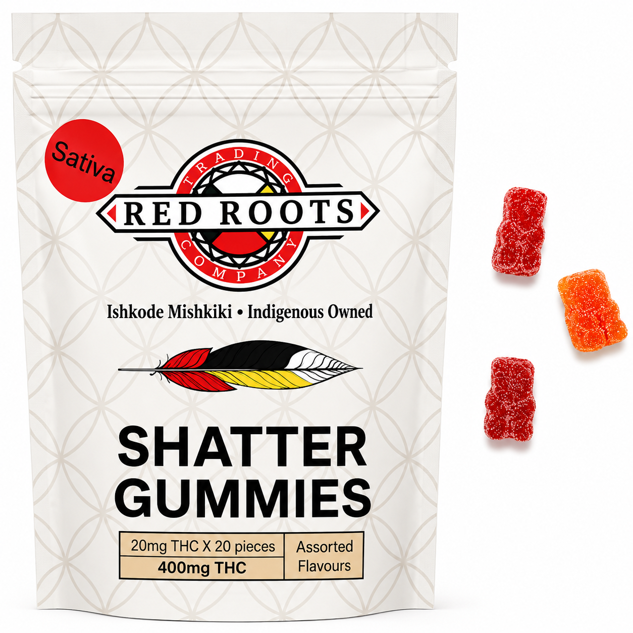 Red Roots Sativa Shatter Gummies - 400mg