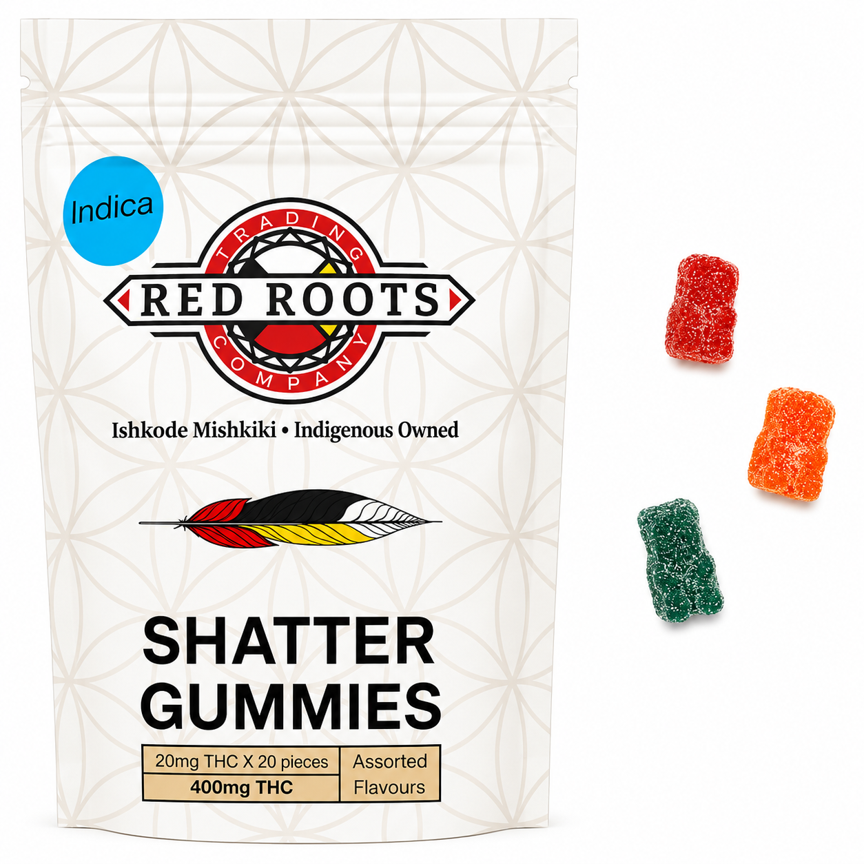 Red Roots Indica Shatter Gummies - 400mg