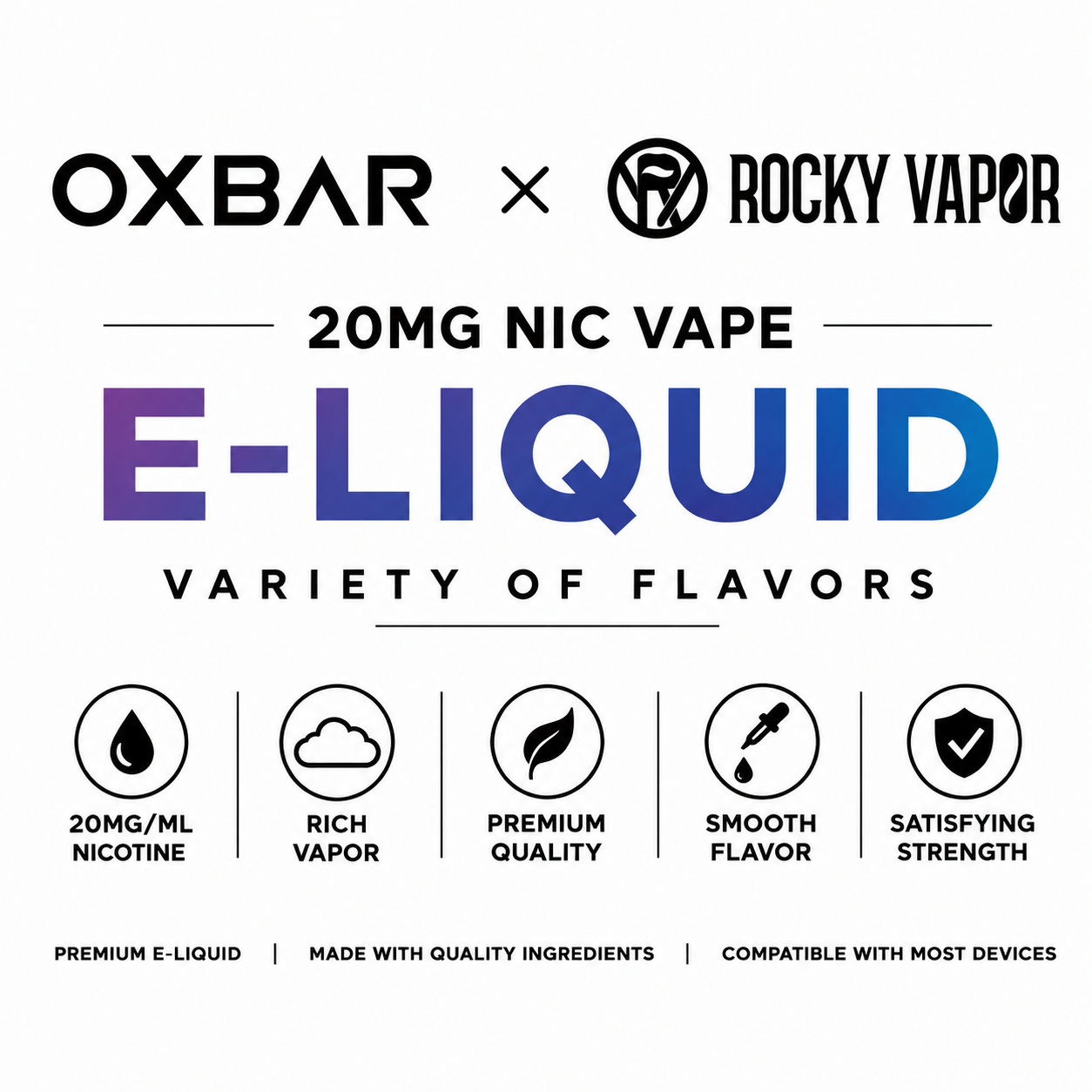 Rocky Vapour 20mg Nic Vape E-Liquid 