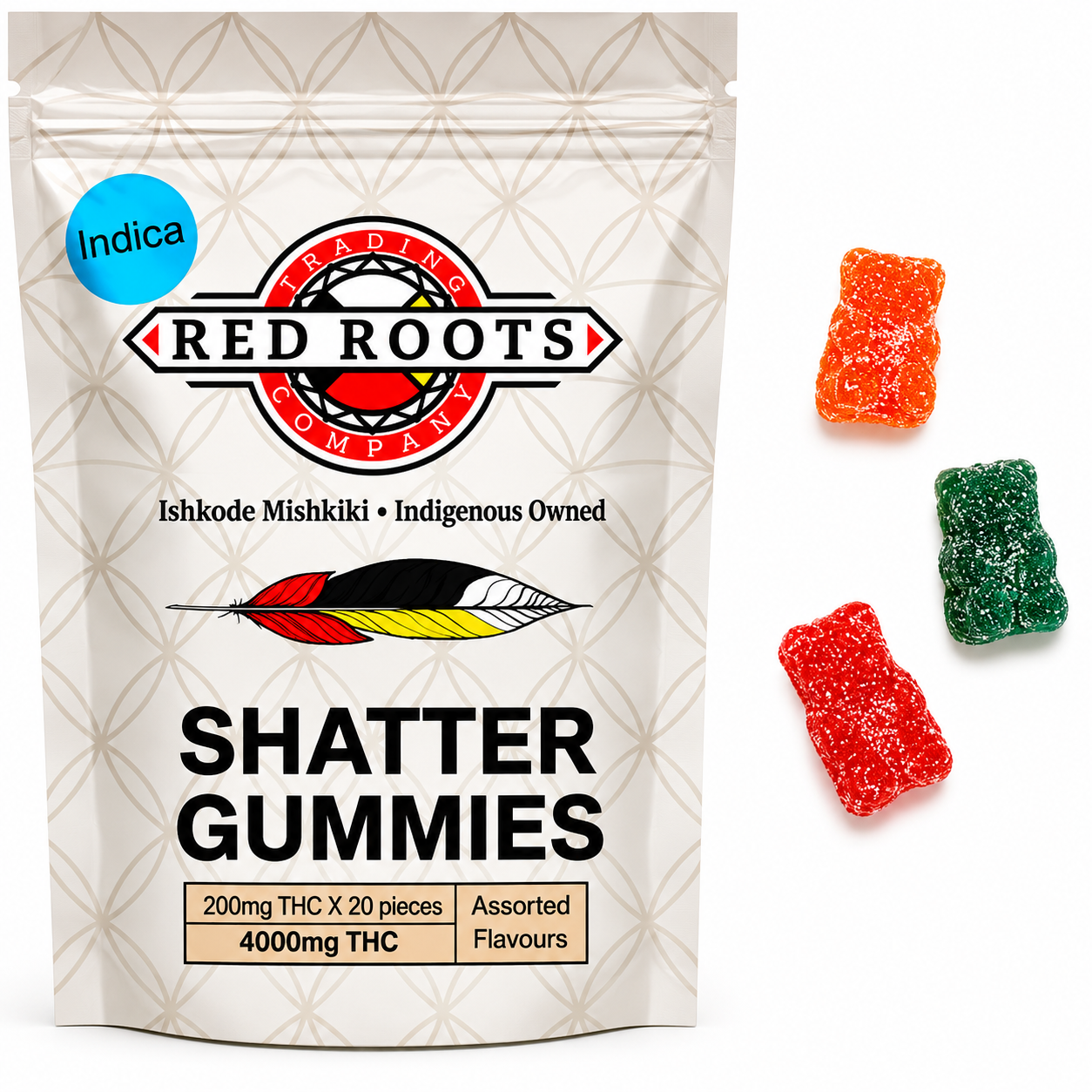Red Roots Indica Shatter Gummies - 4000mg