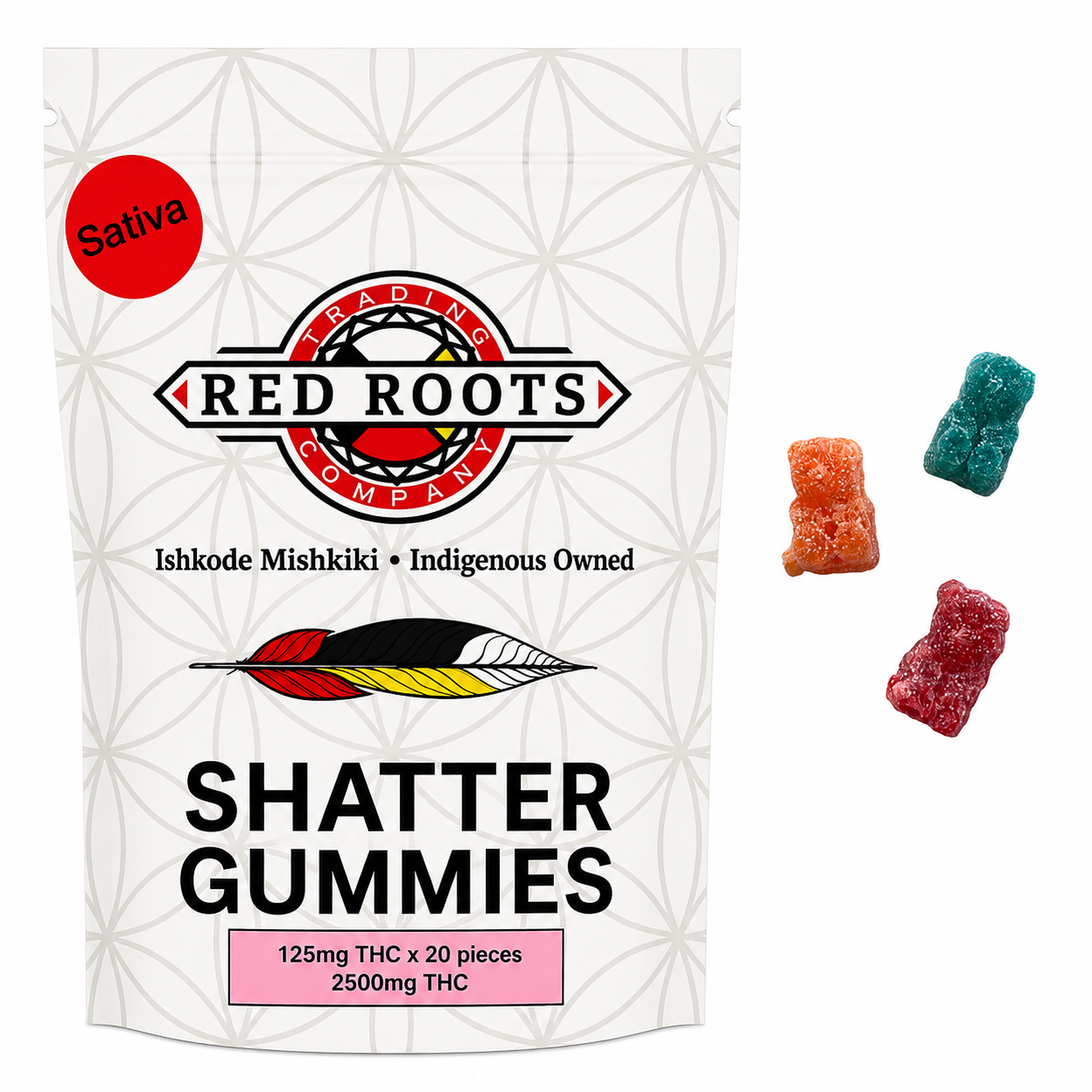 Red Roots Sativa Shatter Gummies - 2500mg
