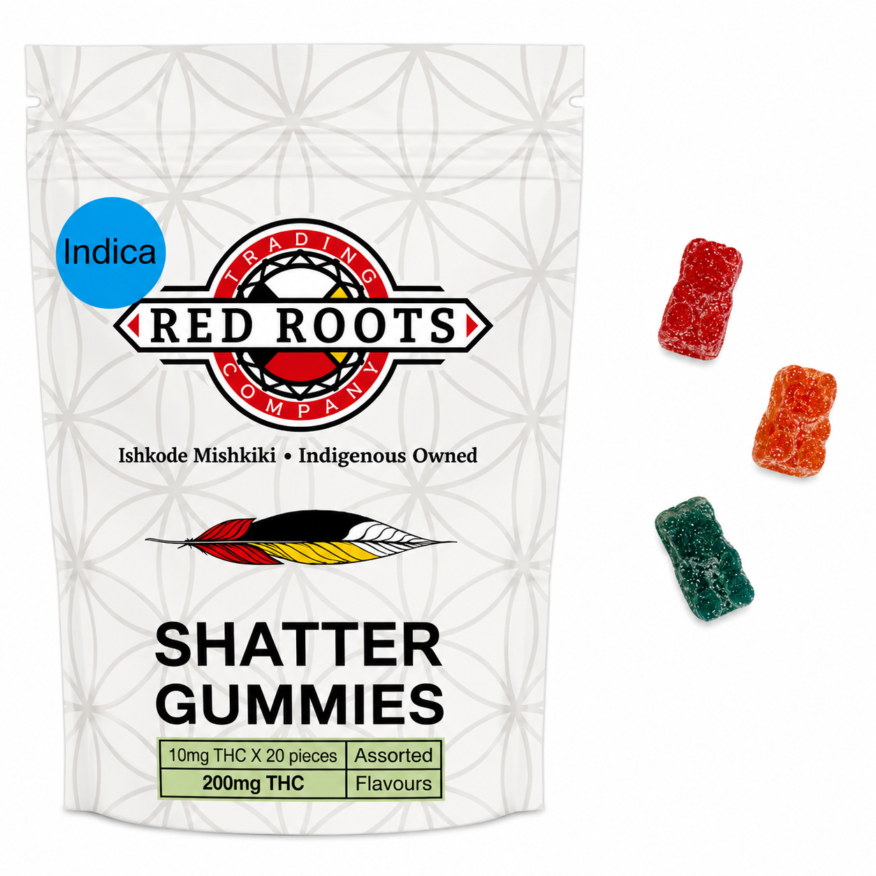 Red Roots Indica Shatter Gummies - 200mg