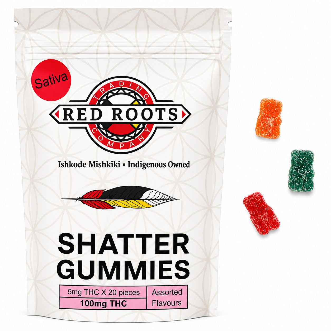 Red Roots Sativa Shatter Gummies - 100mg