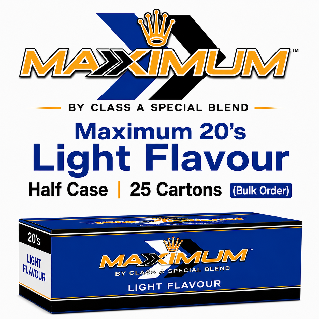 Maximum Light 20's - HALF CASE | 25 Cartons (BULK ORDER)