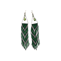 Green Beaded Earrings
