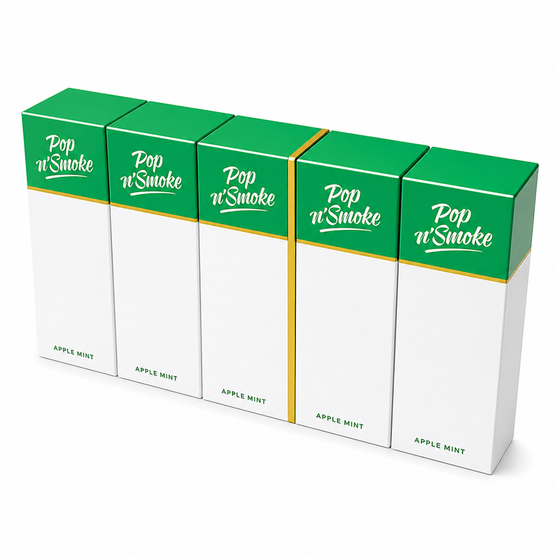 Pop Smoke Apple Mint Flavoured Slim Cigarettes - Carton