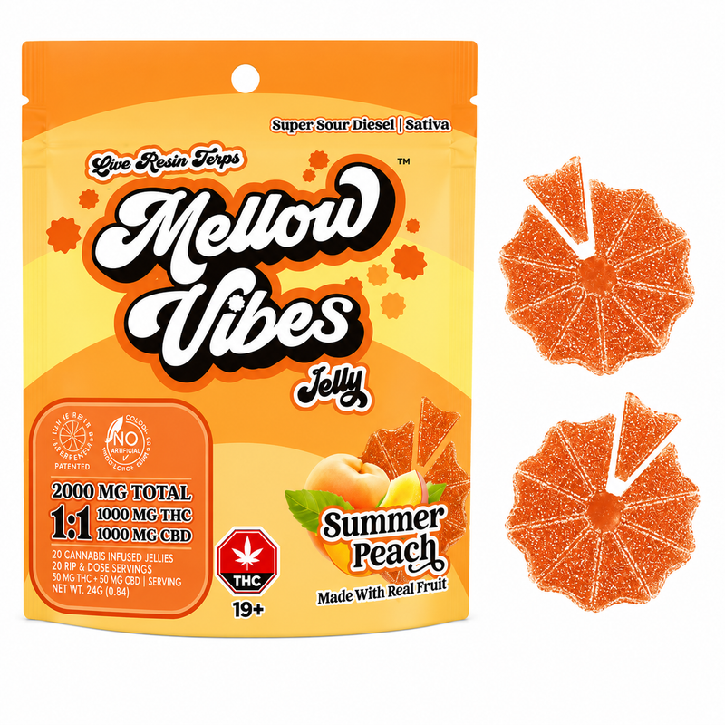 Mellow Vibes 1:1 (THC & CBD) Live Resin Gummies - 2000mg