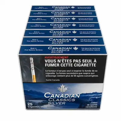 Canadian Classics Silver 25's Cigarettes - Carton