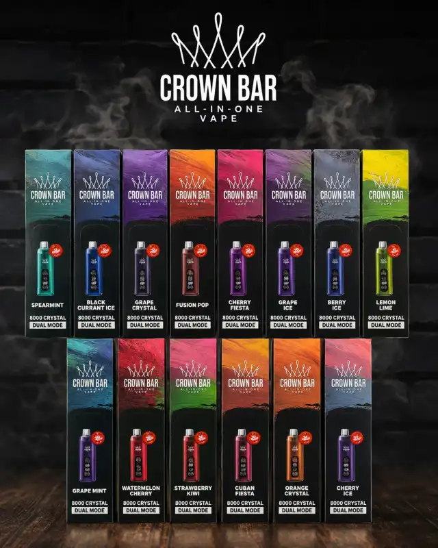 Crown Bar 8k Nicotine Vapes | 5mg/ml (0.5% Nic) 