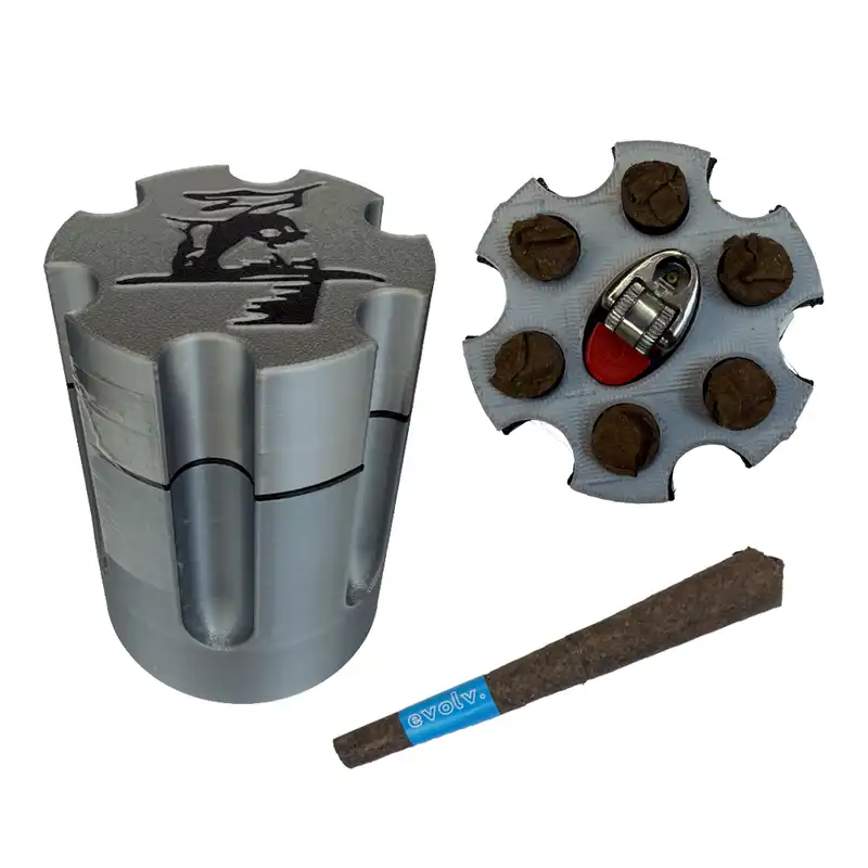 6-Shooter Hybrid Hemp Blunt Pack & Lighter - 5pk - 1g Per Blunt