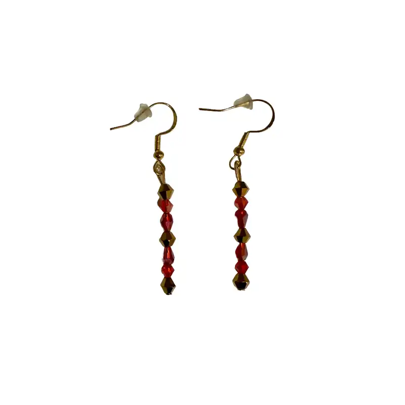 Red & Orange Crystal Earrings