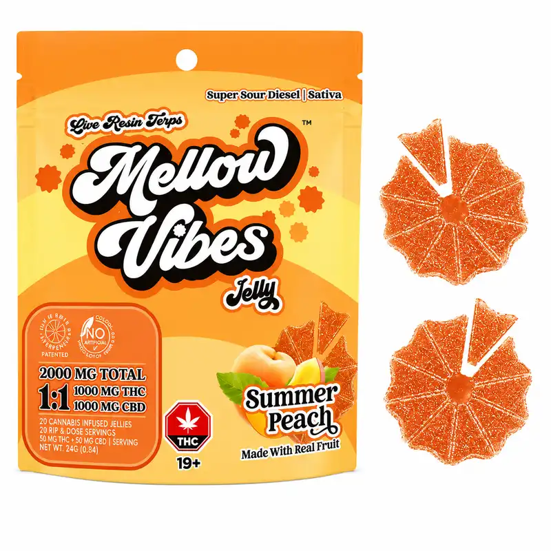 Mellow Vibes 1:1 (THC & CBD) Live Resin Gummies - 2000mg