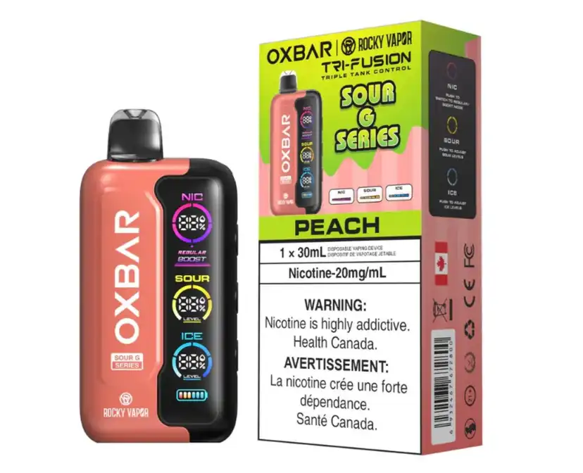 Oxbar X Rocky Vapor Tri-fusion - Sour G Series Peach