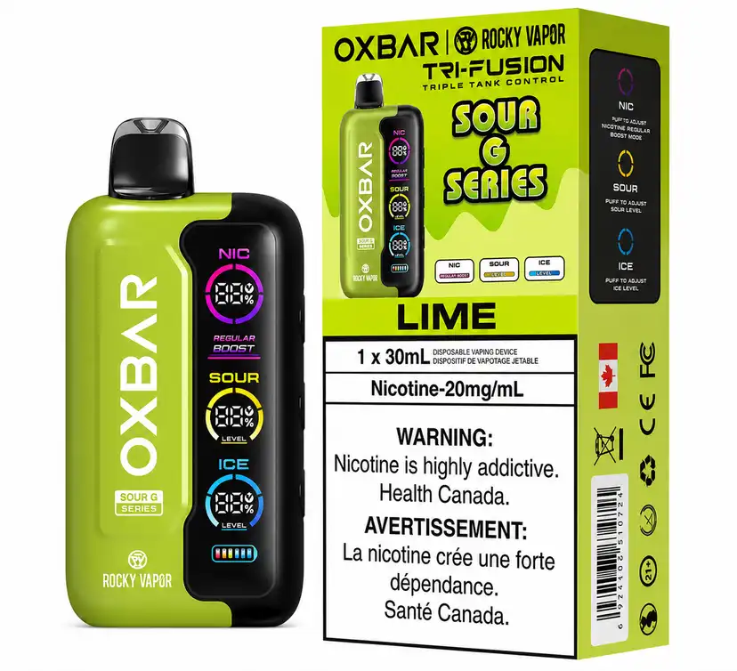 Oxbar X Rocky Vapor Tri-fusion - Sour G Series Lime