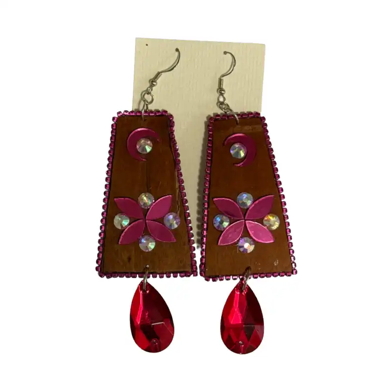 Beadwork & Teardrop Earrings