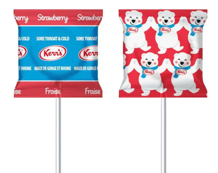 Kerrs Cold & Sore Throat Lollipop - Strawberry