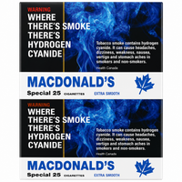 MacDonald's Extra Smooth 25's Cigarettes - Carton